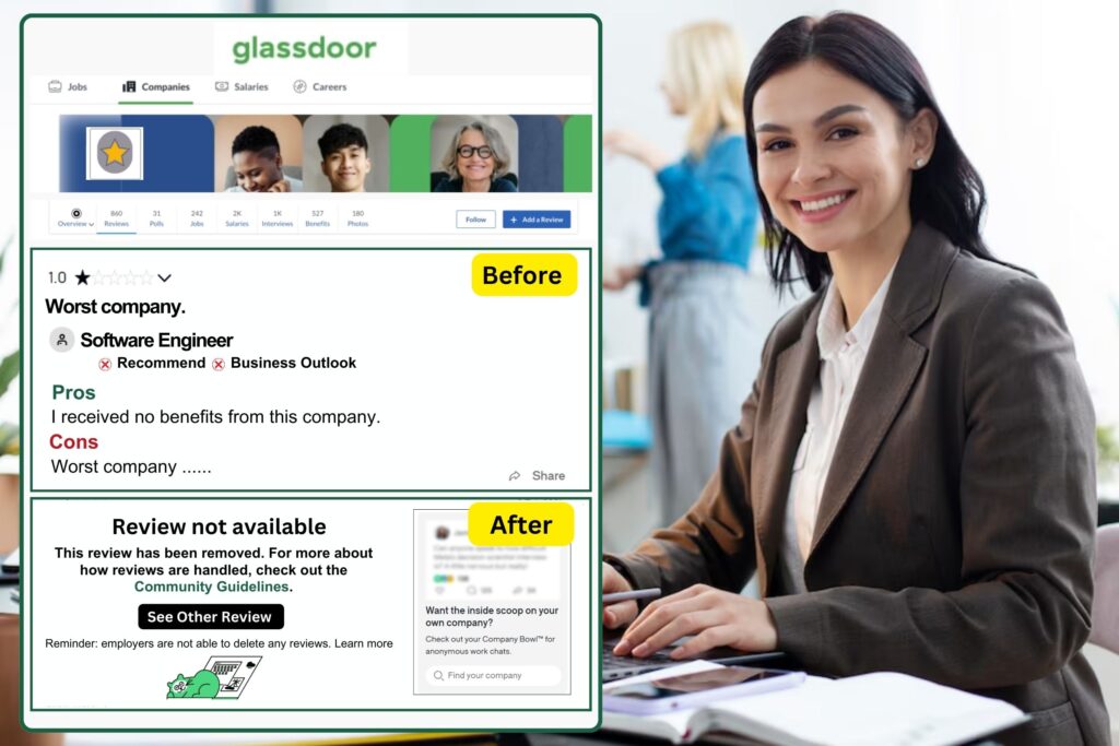 glassdoor review removal